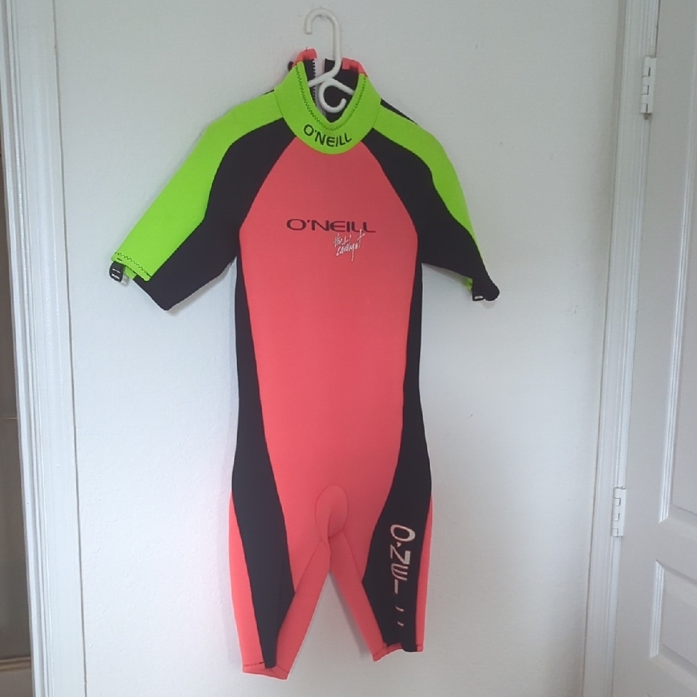 O'Neill Swim Wetsuit - Pink and Green Sz S
